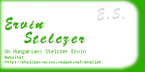 ervin stelczer business card